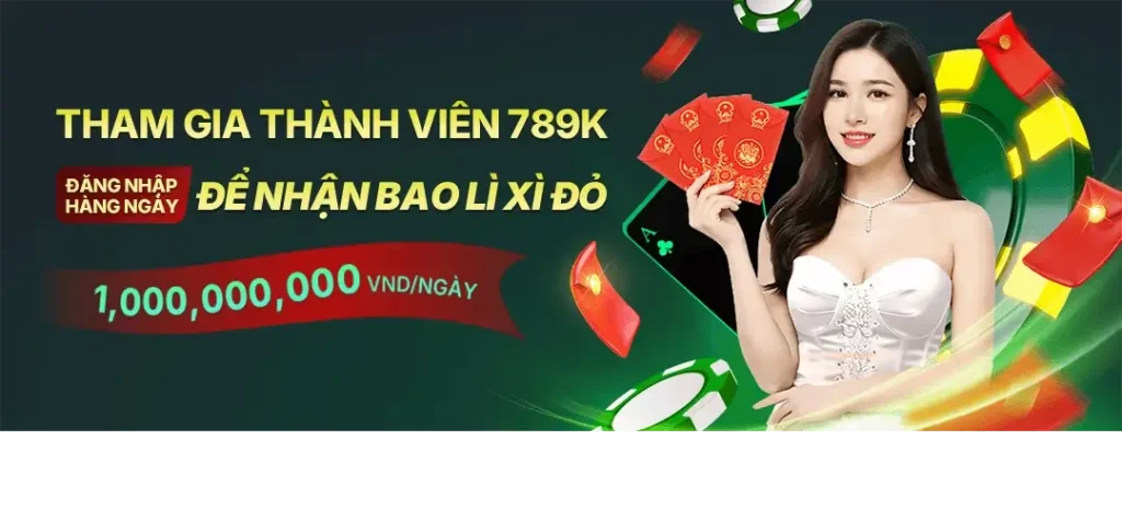 789k66 Đăng nhập mỗi ngày nhận lì xì may mắn